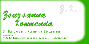 zsuzsanna kommenda business card